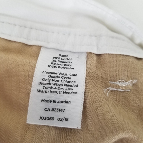 Talbots Pineapple Print Girlfriend Chino White Pants Size 8P - Picture 14 of 14